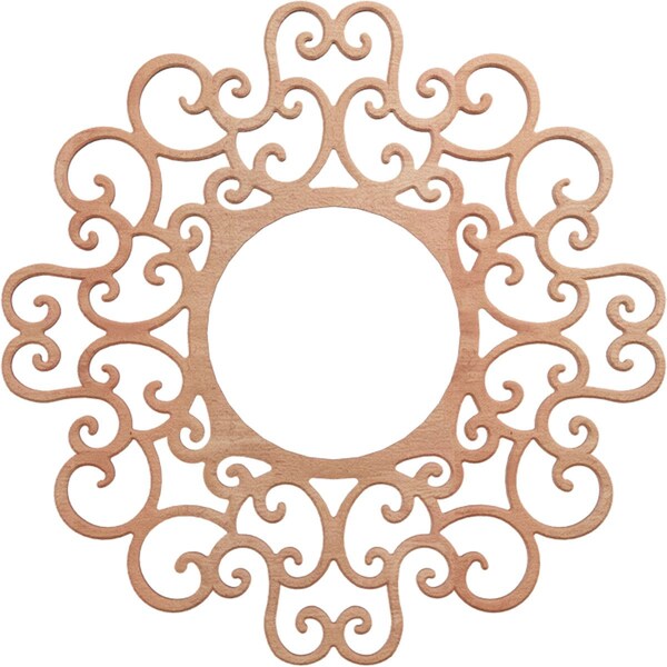 Ekena Millwork Reims Wood Fretwork Pierced Ceiling Medallion, Cherry, 18"OD x 6 7/8"ID x 1/4"T CMWP18X18X0250RECH - main